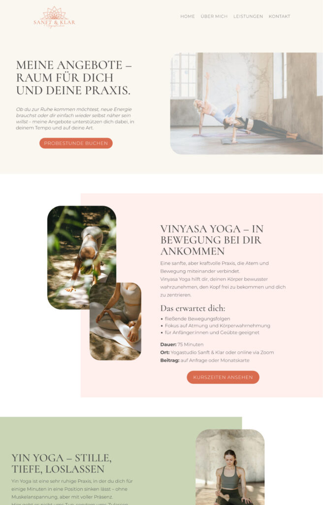 Angebotsseite Website-Vorlage mit Preisübersicht – individuell & klar