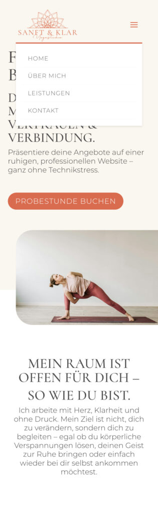 WordPress Template mobil – sanftes Design für achtsame Selbstständige
