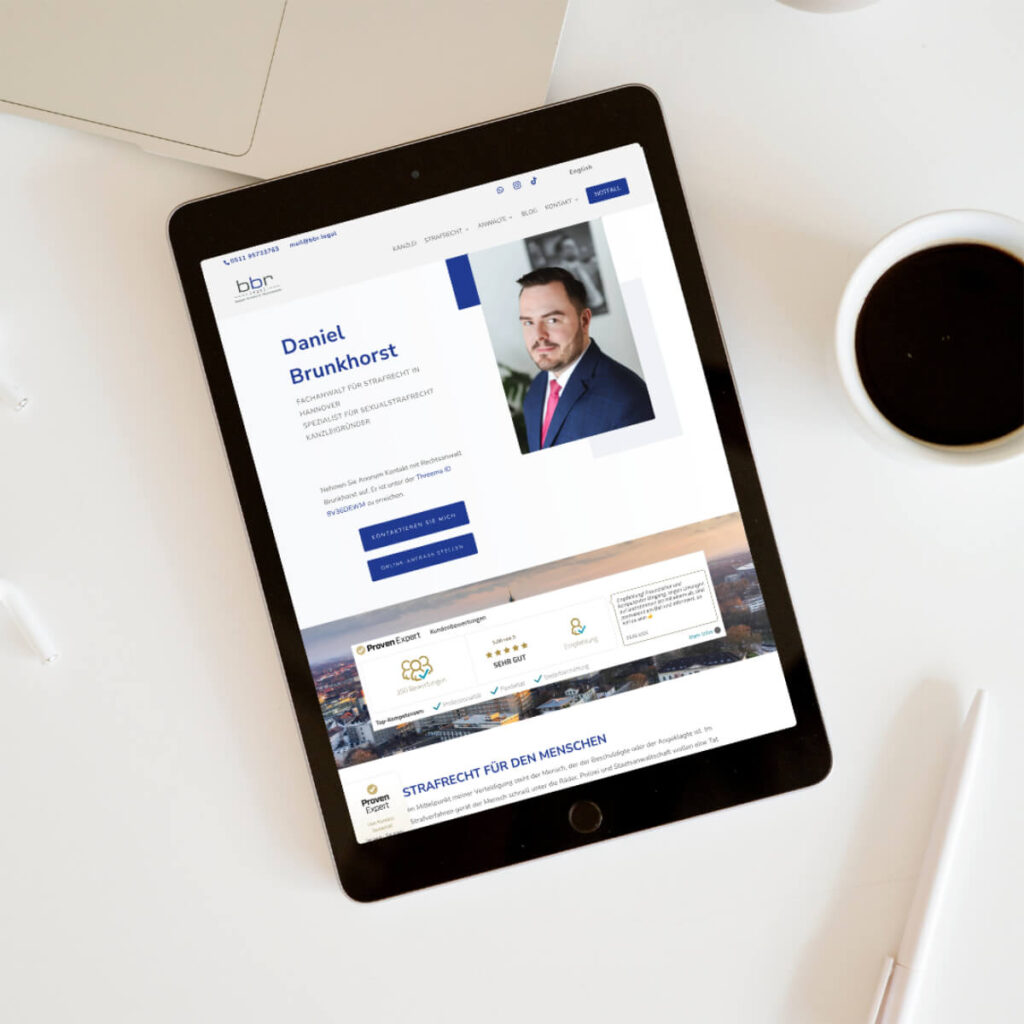 Website bbr.legal Fachanwalt – erstellt von Annika Kühn WordPress Webdesign