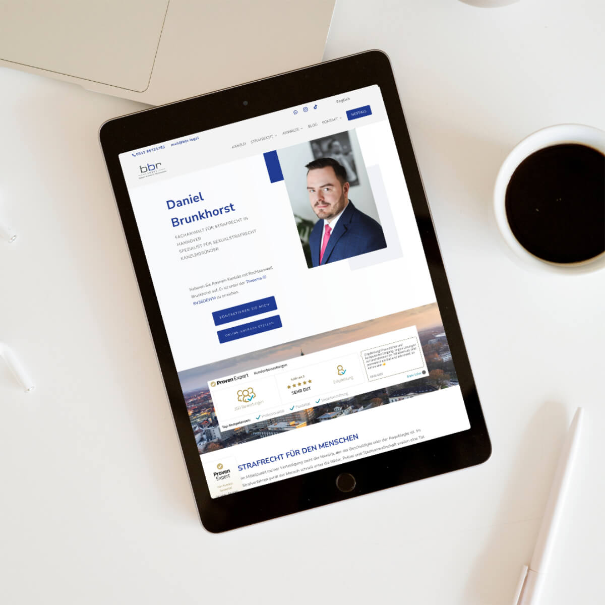 Website bbr.legal Fachanwalt – erstellt von Annika Kühn WordPress Webdesign